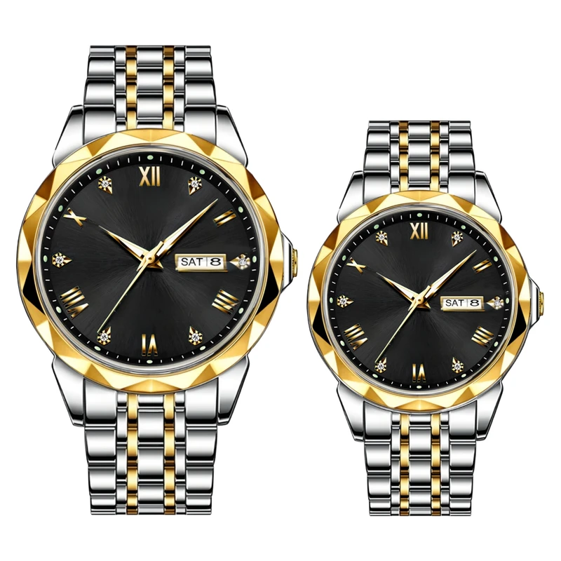 ست ساعت مچی عقربه ای زنانه و مردانه مدل کلاسیک تک موتوره دی دیت